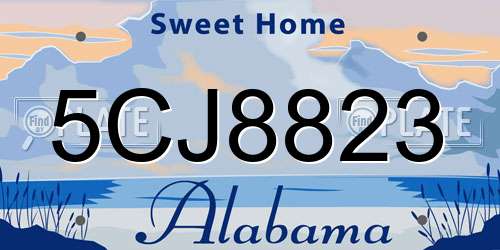 5CJ8823 Alabama License Plate