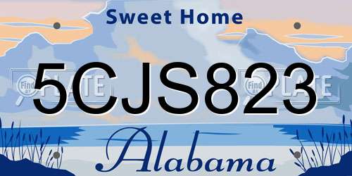 5CJS823 Alabama License Plate