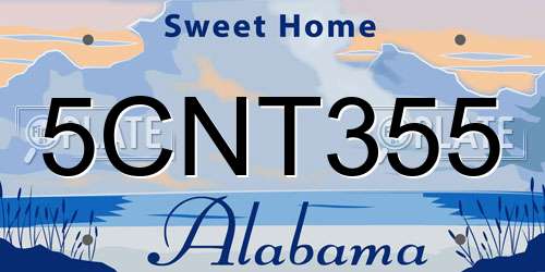 5CNT355 Alabama License Plate