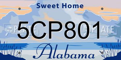 5CP801 Alabama License Plate