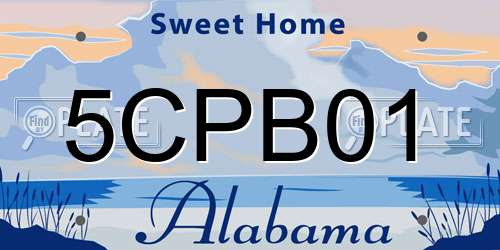 5CPB01 Alabama License Plate