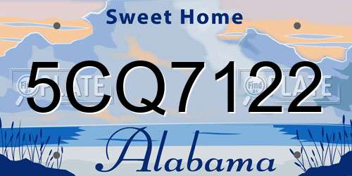 5CQ7122 Alabama License Plate