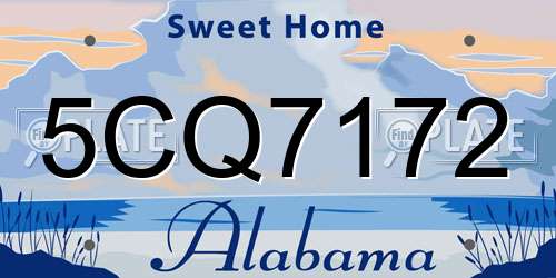 5CQ7172 Alabama License Plate