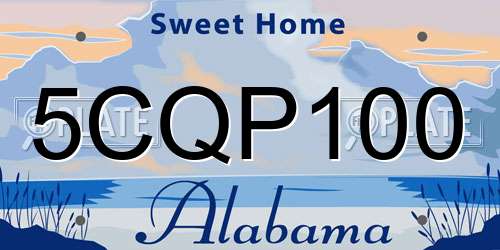 5CQP100 Alabama License Plate