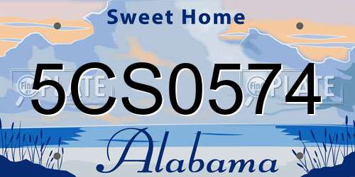 5CS0574 Alabama License Plate