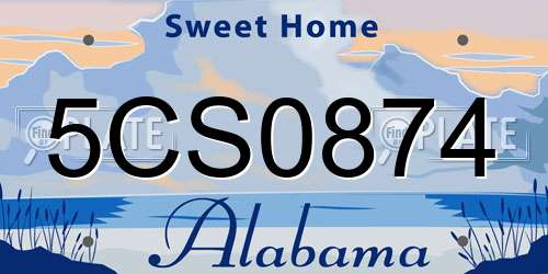 5CS0874 Alabama License Plate