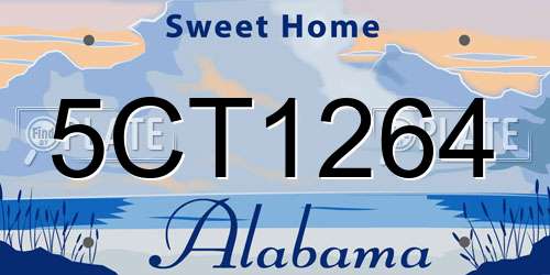5CT1264 Alabama License Plate