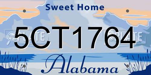 5CT1764 Alabama License Plate