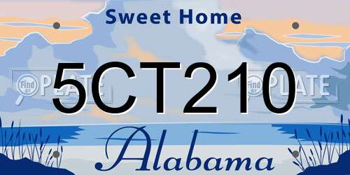 5CT210 Alabama License Plate