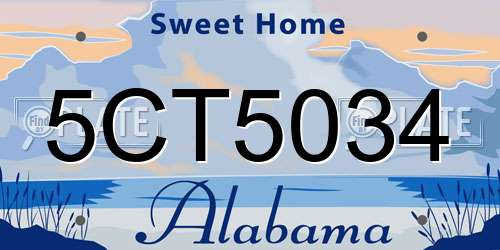 5CT5034 Alabama License Plate