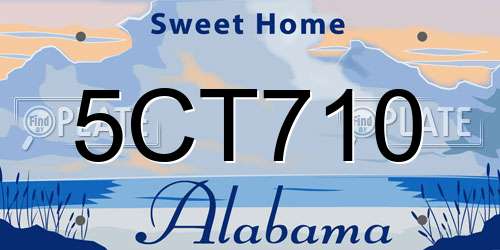 5CT710 Alabama License Plate