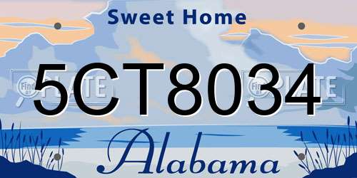 5CT8034 Alabama License Plate