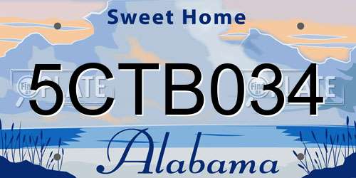 5CTB034 Alabama License Plate