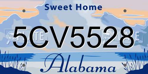 5CV5528 Alabama License Plate