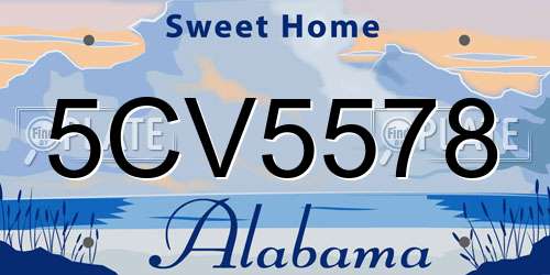5CV5578 Alabama License Plate