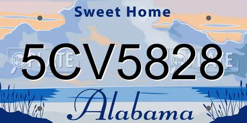 5CV5828 Alabama License Plate