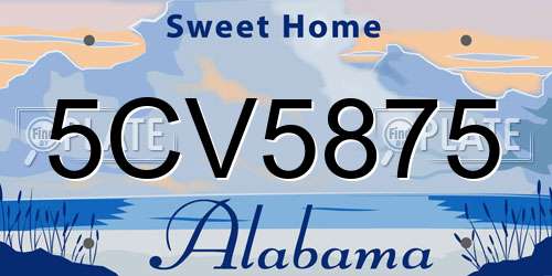 5CV5875 Alabama License Plate