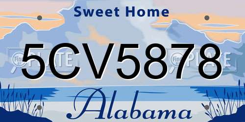 5CV5878 Alabama License Plate