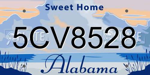 5CV8528 Alabama License Plate