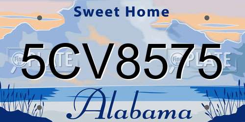 5CV8575 Alabama License Plate