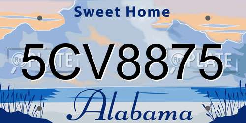 5CV8875 Alabama License Plate
