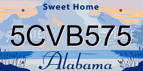 5CVB575 Alabama License Plate