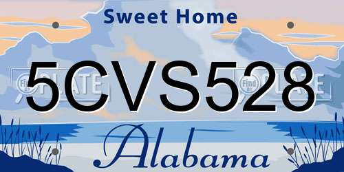 5CVS528 Alabama License Plate