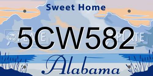 5CW582 Alabama License Plate