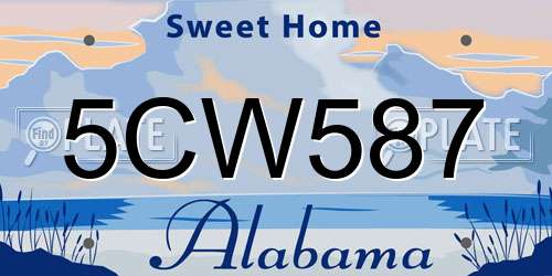 5CW587 Alabama License Plate