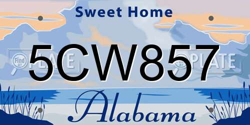 5CW857 Alabama License Plate