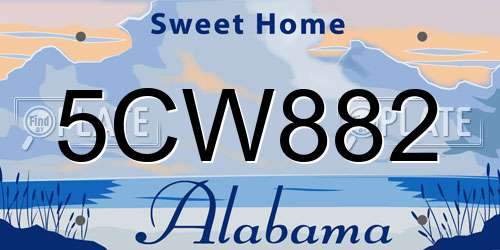 5CW882 Alabama License Plate