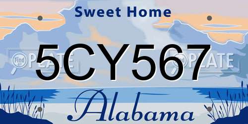 5CY567 Alabama License Plate