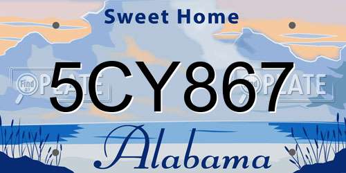5CY867 Alabama License Plate