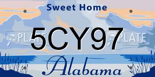 5CY97 Alabama License Plate