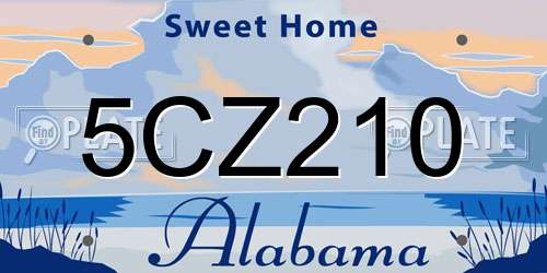 5CZ210 Alabama License Plate