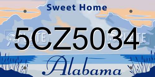 5CZ5034 Alabama License Plate