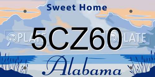 5CZ60 Alabama License Plate
