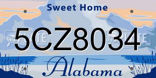 5CZ8034 Alabama License Plate