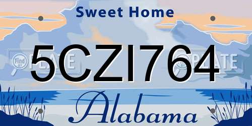5CZI764 Alabama License Plate