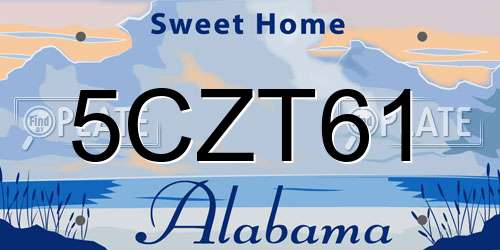 5CZT61 Alabama License Plate