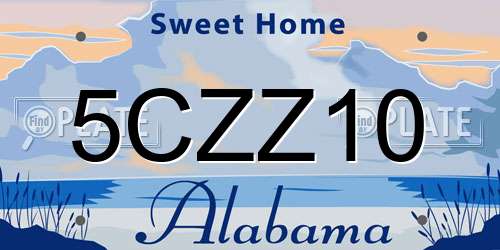 5CZZ10 Alabama License Plate