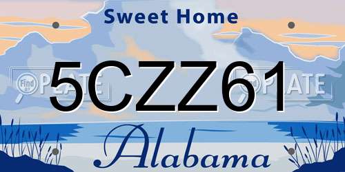 5CZZ61 Alabama License Plate