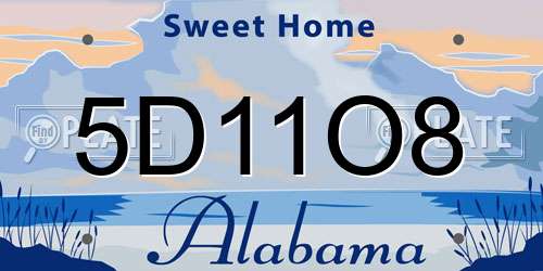 5D11O8 Alabama License Plate
