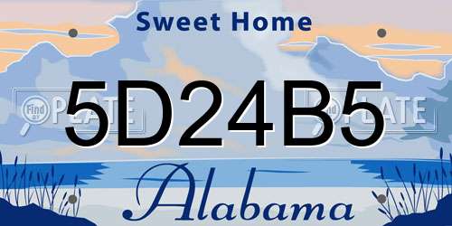 5D24B5 Alabama License Plate