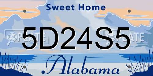 5D24S5 Alabama License Plate