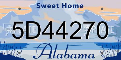 5D44270 Alabama License Plate