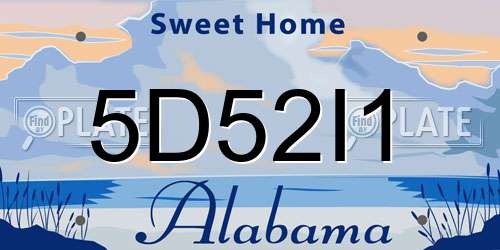 5D52I1 Alabama License Plate