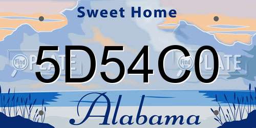 5D54C0 Alabama License Plate