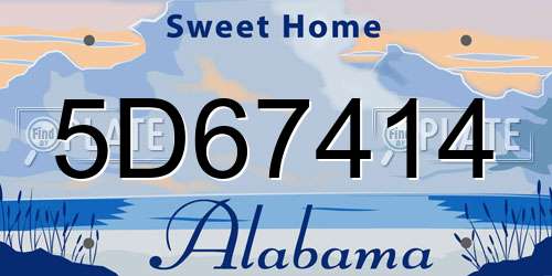 5D67414 Alabama License Plate