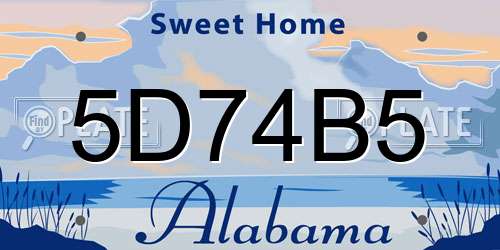 5D74B5 Alabama License Plate